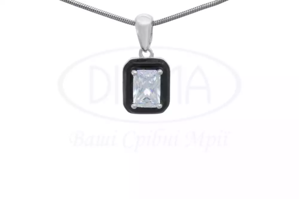 Підвіска срібна з Цирконом і Емаллю фото 1