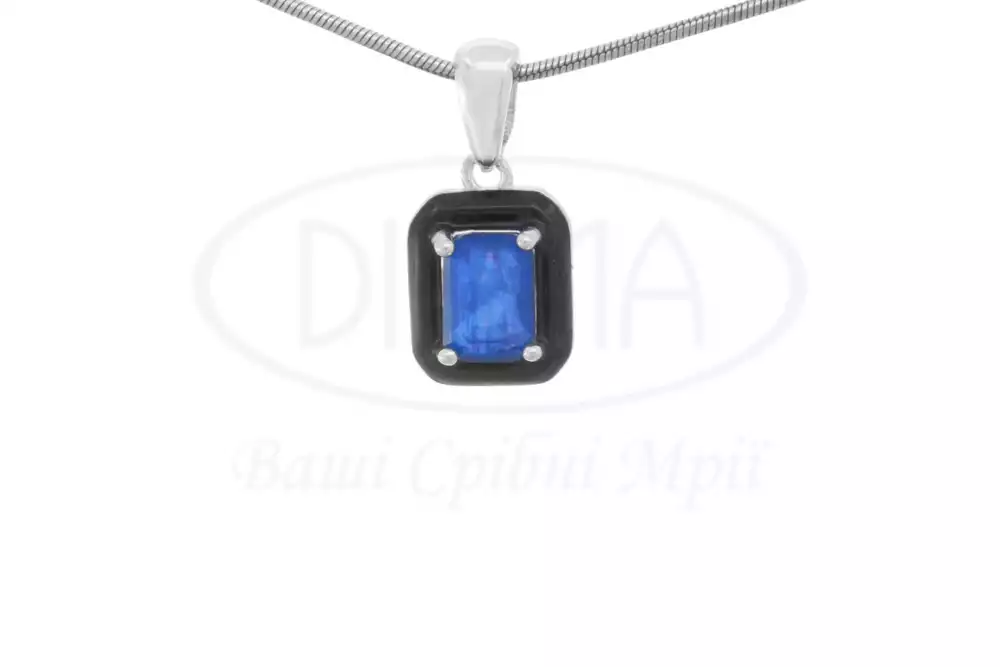 Підвіска срібна з Цирконом і Емаллю фото 1