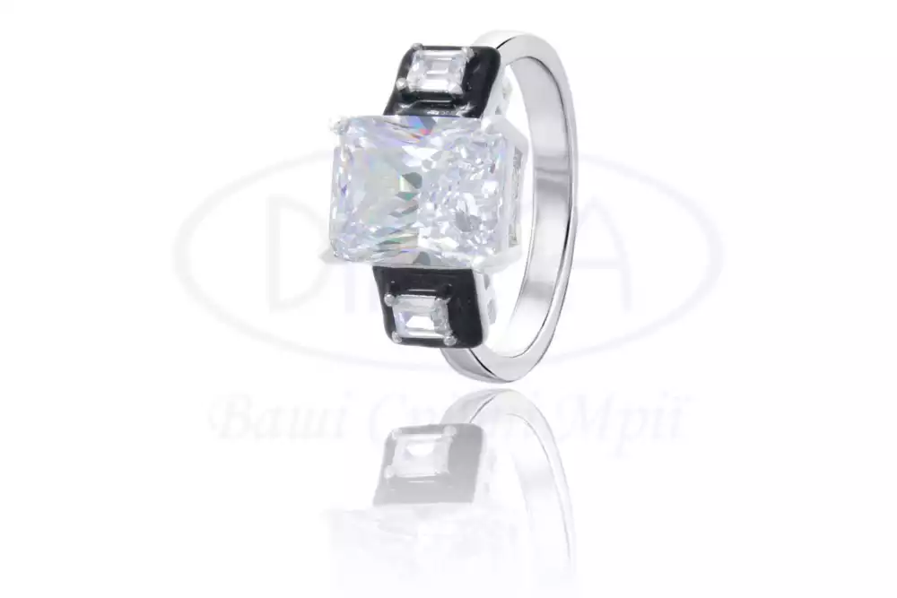 Каблучка срібна з Цирконом і Емаллю фото 1