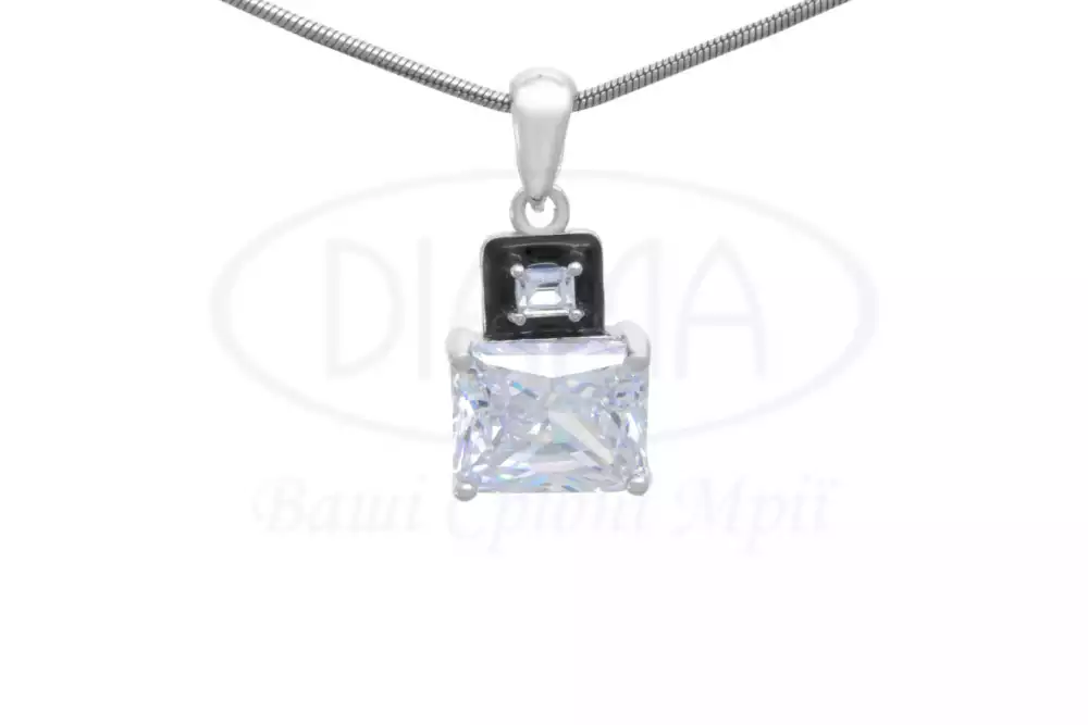 Підвіска срібна з Цирконом і Емаллю фото 1