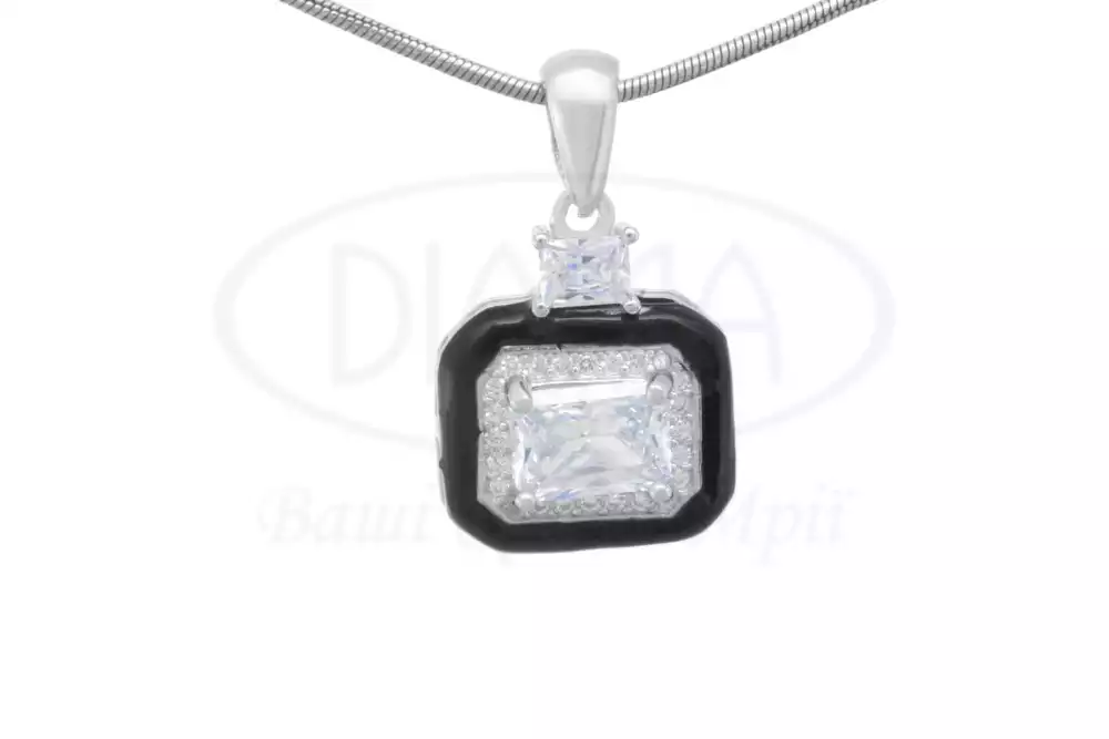 Підвіска срібна з Цирконом і Емаллю фото 1