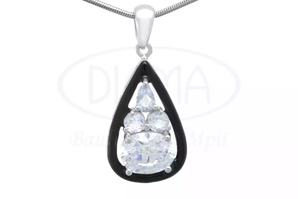 Підвіска срібна з Цирконом і Емаллю фото 1