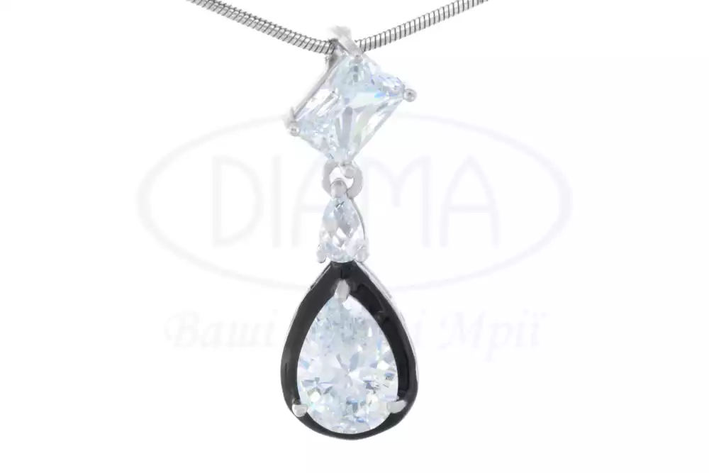 Підвіска срібна з Цирконом і Емаллю фото 1