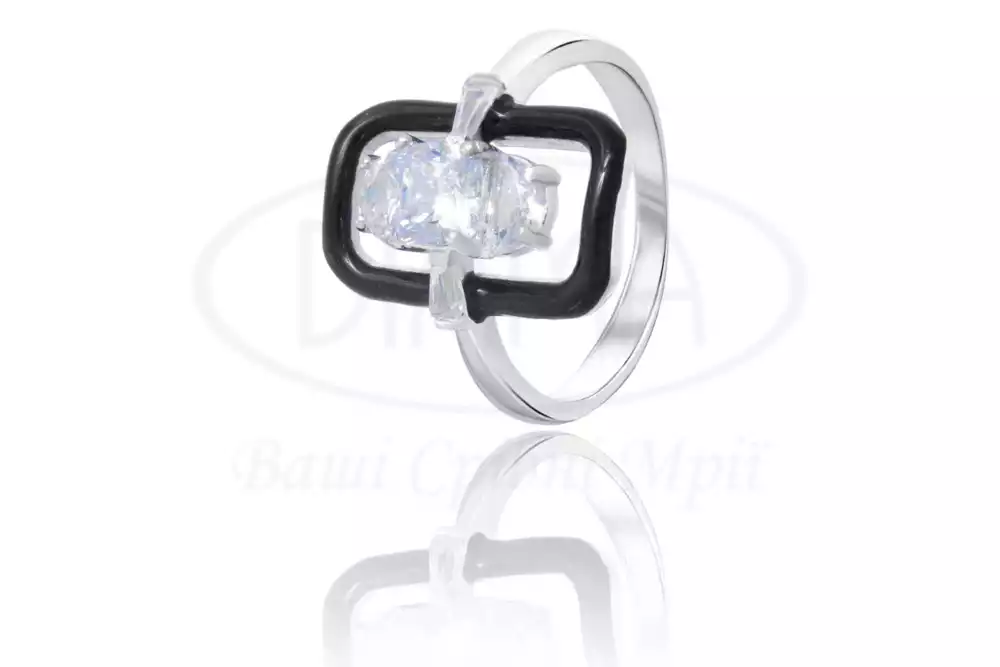 Каблучка срібна з Цирконом і Емаллю фото 1