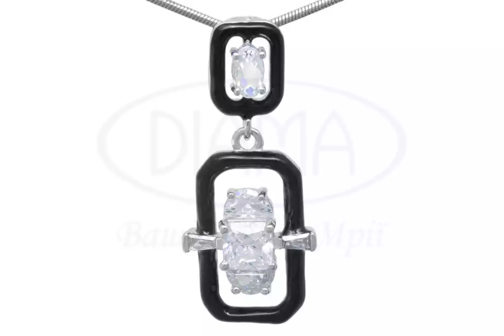 Підвіска срібна з Цирконом і Емаллю фото 1