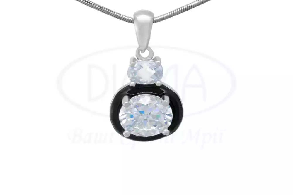 Підвіска срібна з Цирконом і Емаллю фото 1