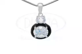 Підвіска срібна з Цирконом і Емаллю