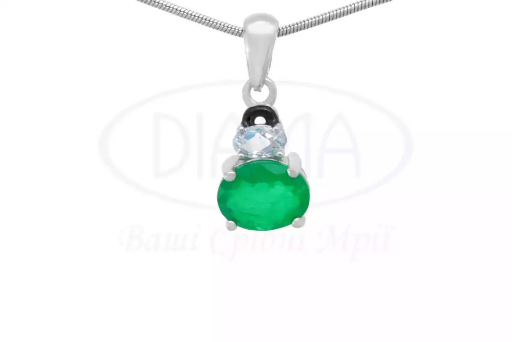 Підвіска срібна з Цирконом і Емаллю фото 1