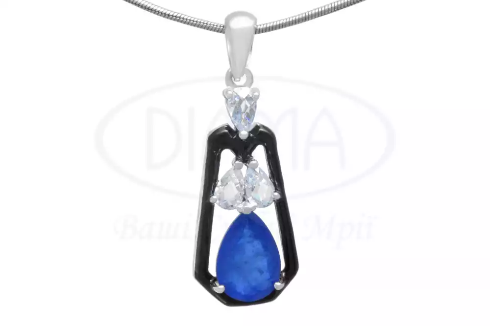 Підвіска срібна з Цирконом і Емаллю фото 1