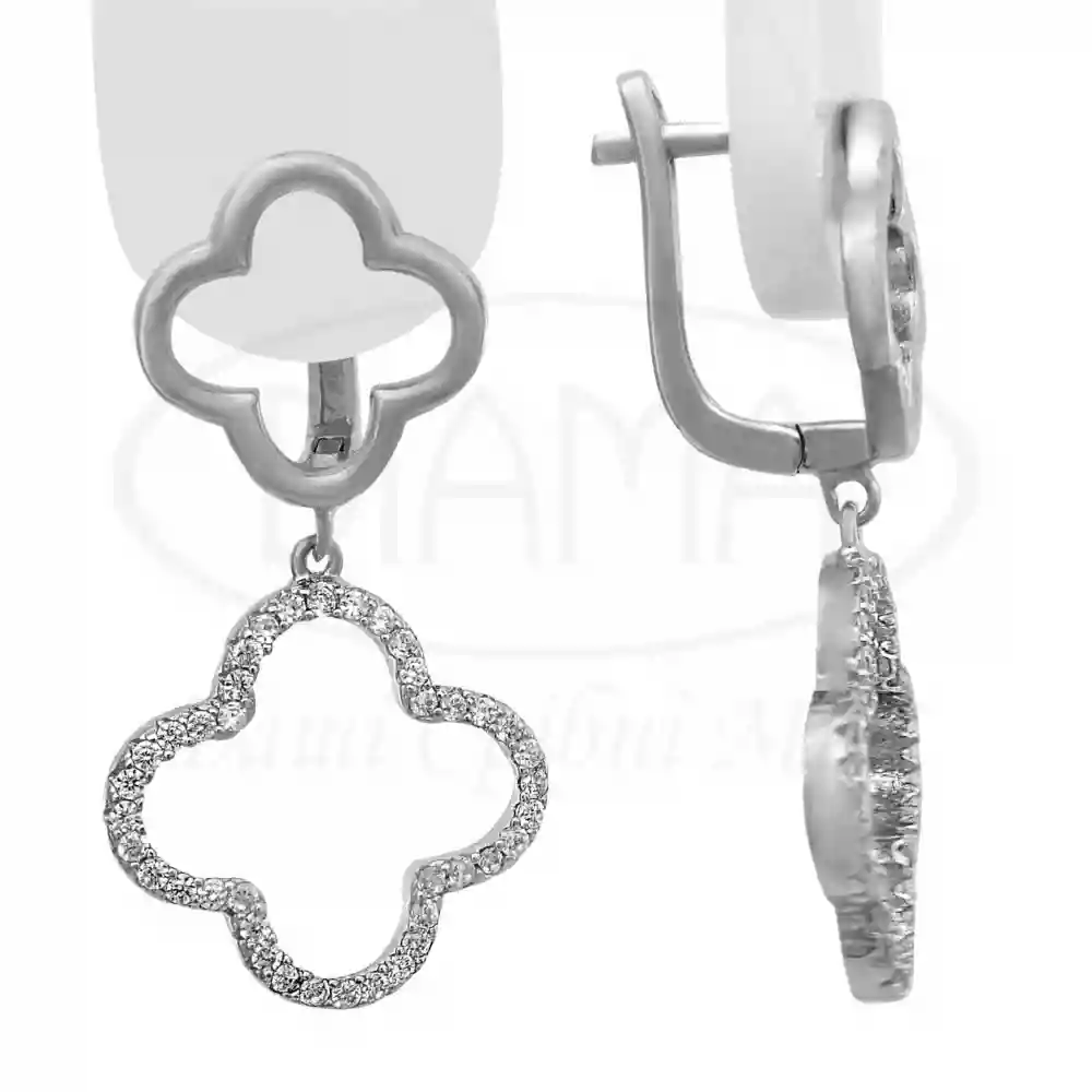 Срібні сережки "Клевер" фото 1
