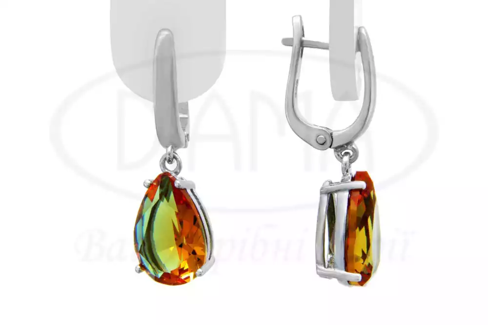 Сережки срібні з Султанітом фото 1