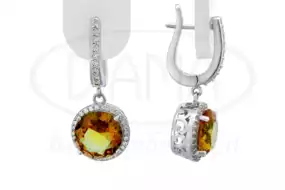 Сережки срібні з Султанітом