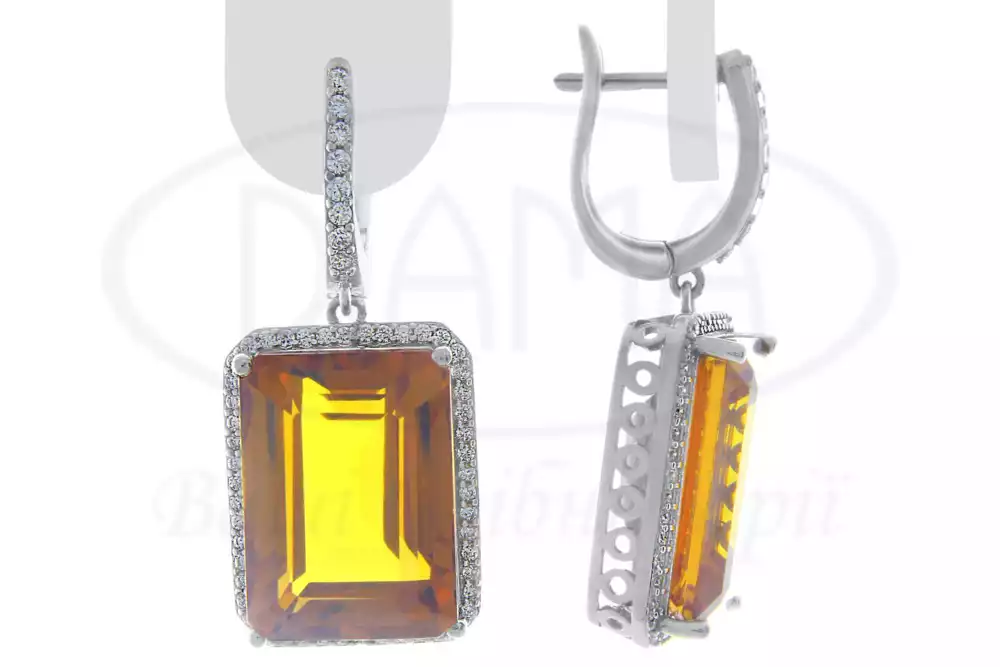 Сережки срібні з Султанітом фото 1