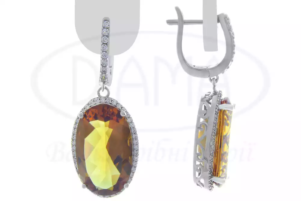 Срібні сережки з Султанітом фото 1