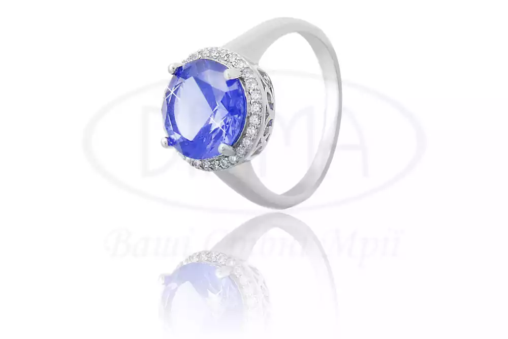 Каблучка срібна з Танзанітом фото 1