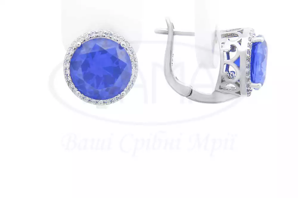 Сережки срібні з Танзанітом фото 1