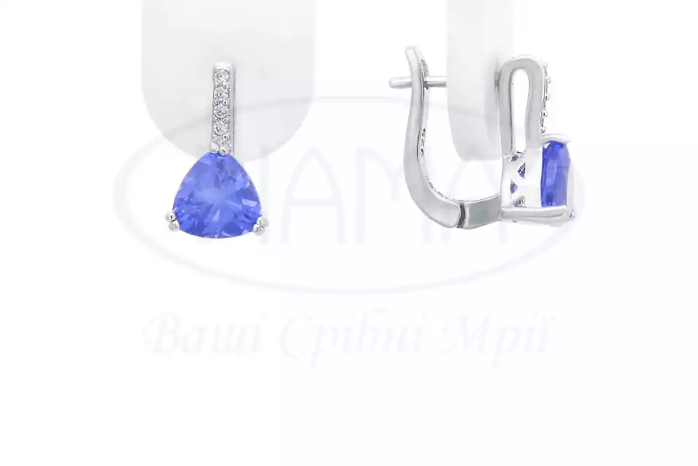 Сережки срібні з Танзанітом фото 1