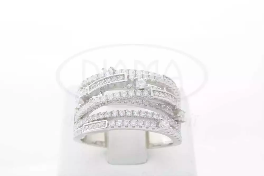 Каблучка срібна з цирконом фото 1