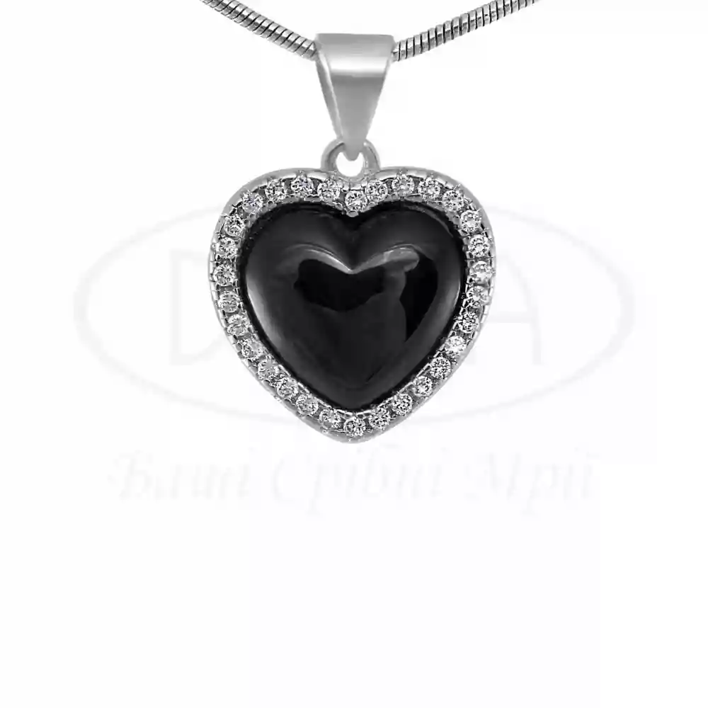 Срібна підвіска з чорною керамікою фото 1