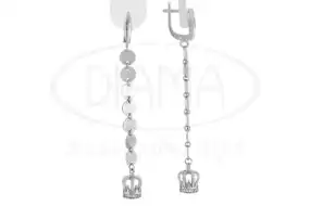 Сережки срібні з короною