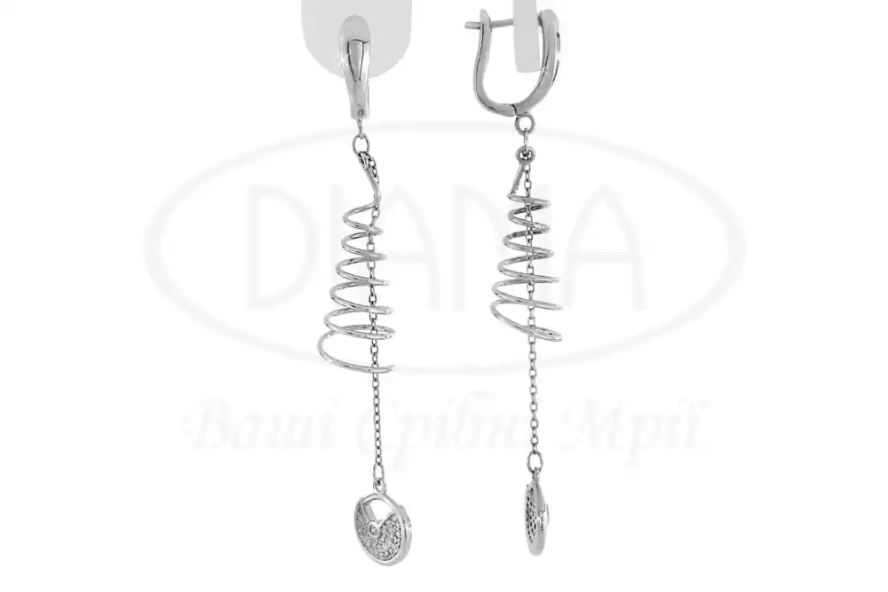 Срібні сережки з пружиною фото 1