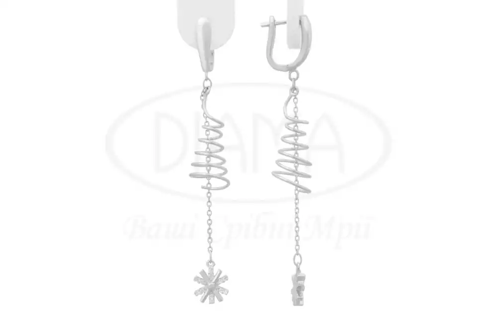 Срібні сережки з пружиною фото 1