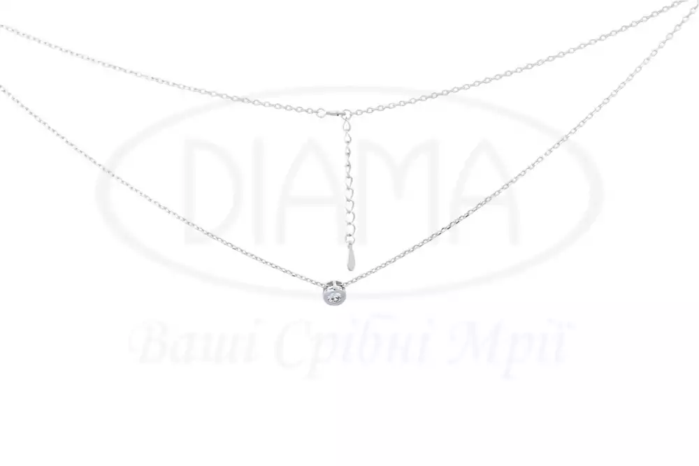 Срібне кольє з цирконом фото 1