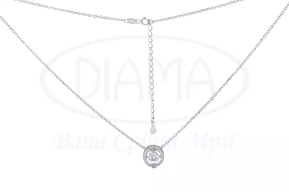 Кольє срібне з цирконом фото 1