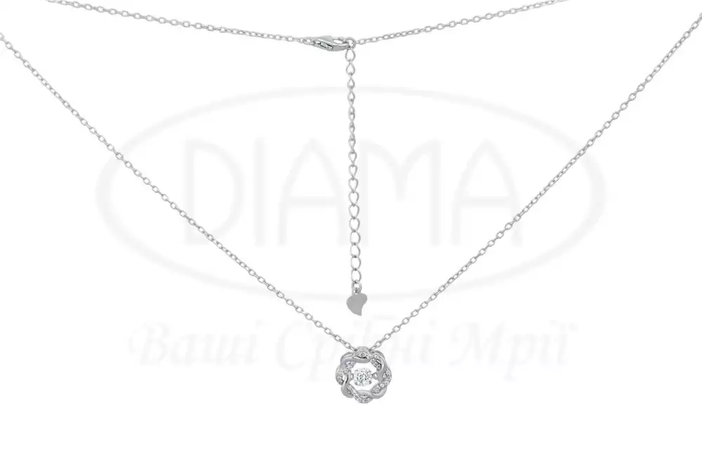 Кольє срібне з цирконом фото 2