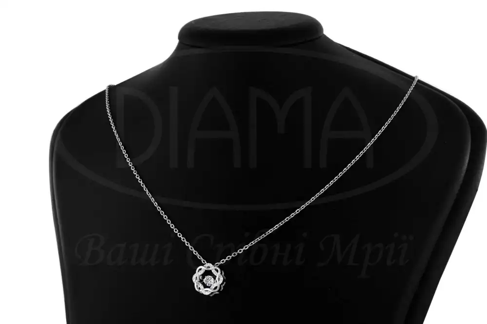 Кольє срібне з цирконом фото 3