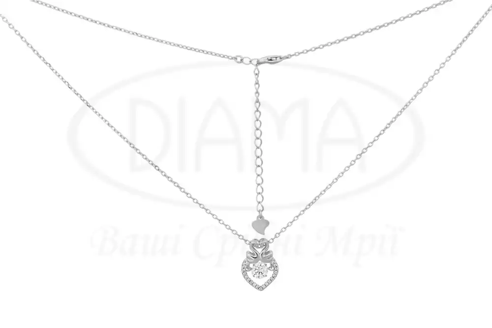 Кольє срібне з серцем фото 1