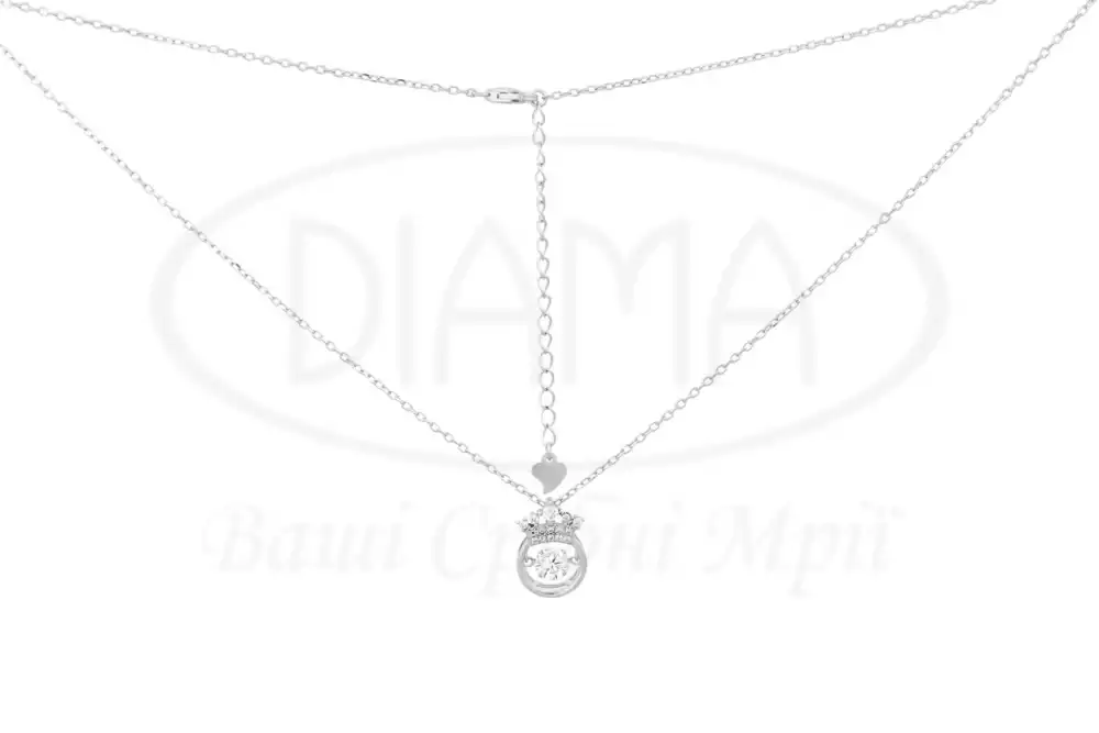 Кольє срібне з цирконом фото 1