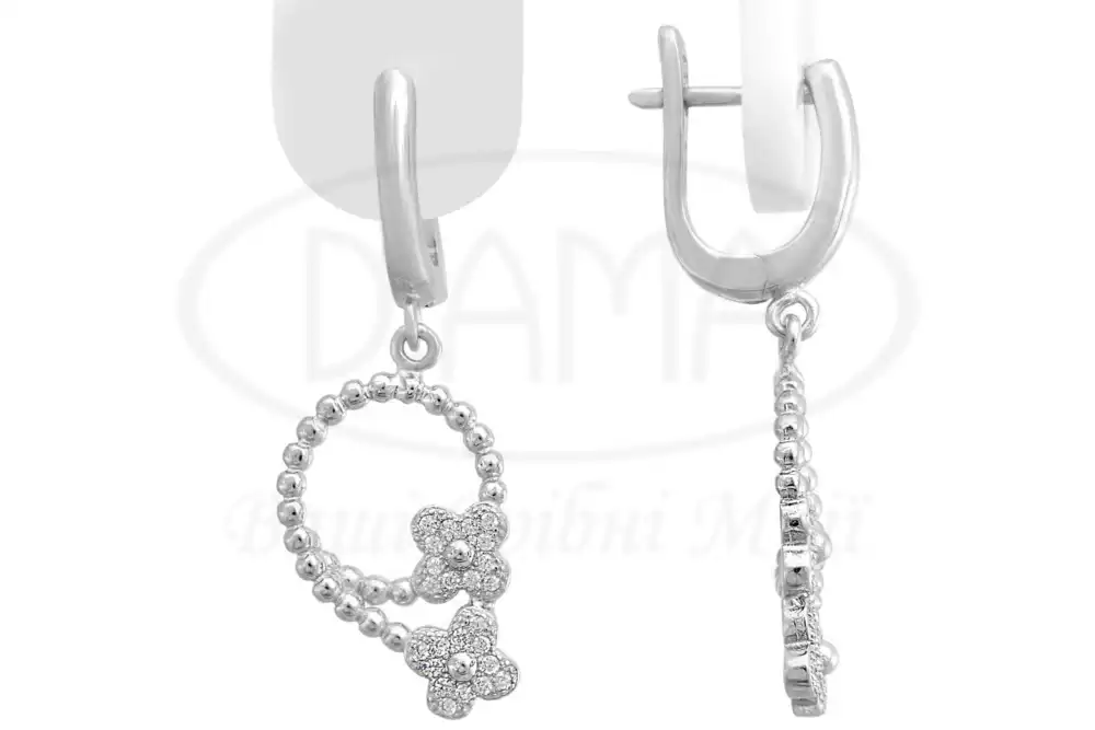 Сережки срібні з Квіточками фото 1