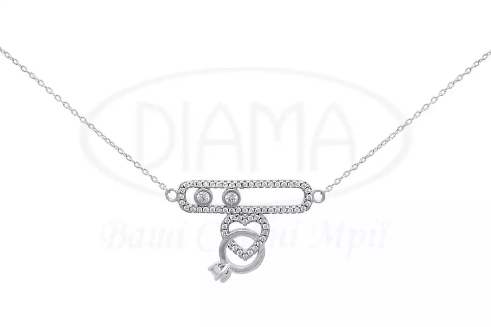 Кольє срібне з цирконом фото 1