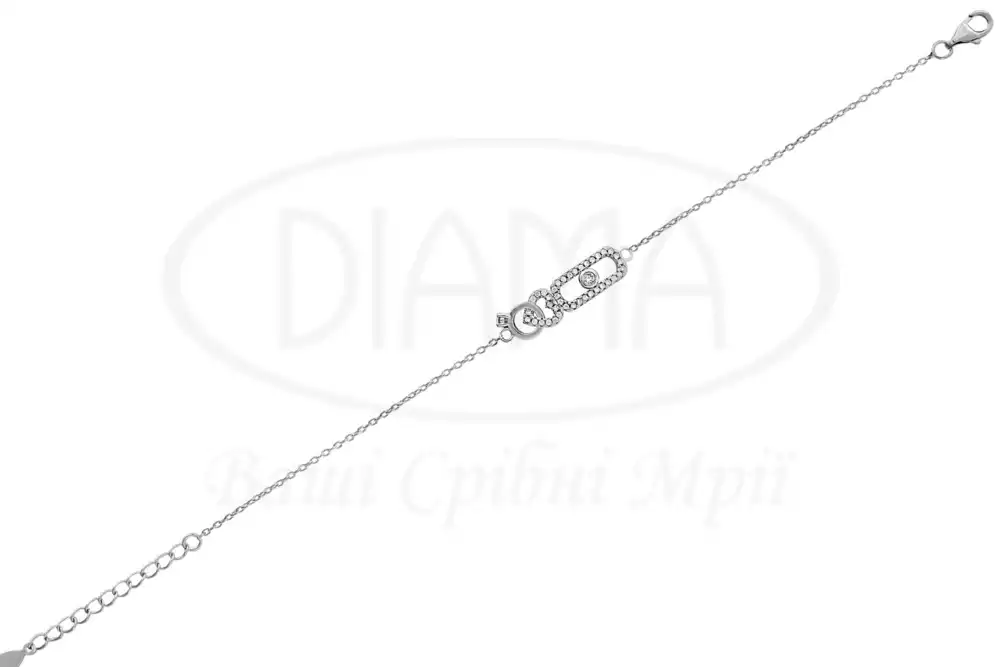 Браслет срібний з цирконом фото 1