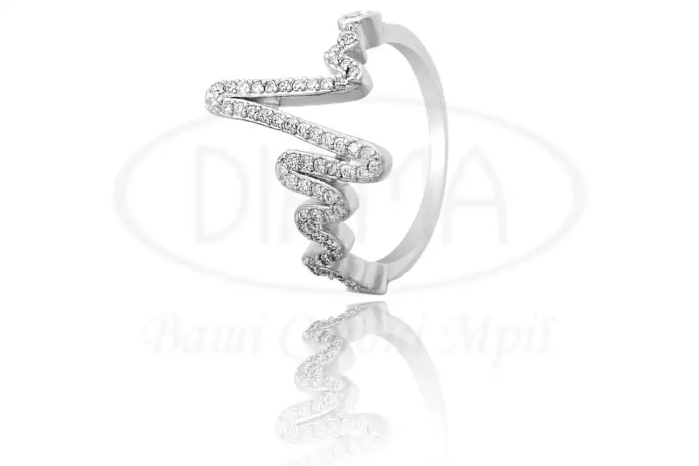 Каблучка срібна "Серцебиття" фото 1