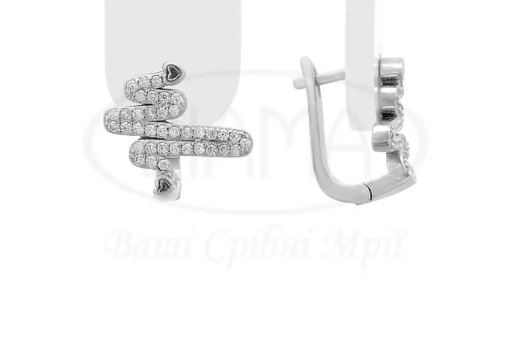 Сережки срібні "Серцебиття" фото 1