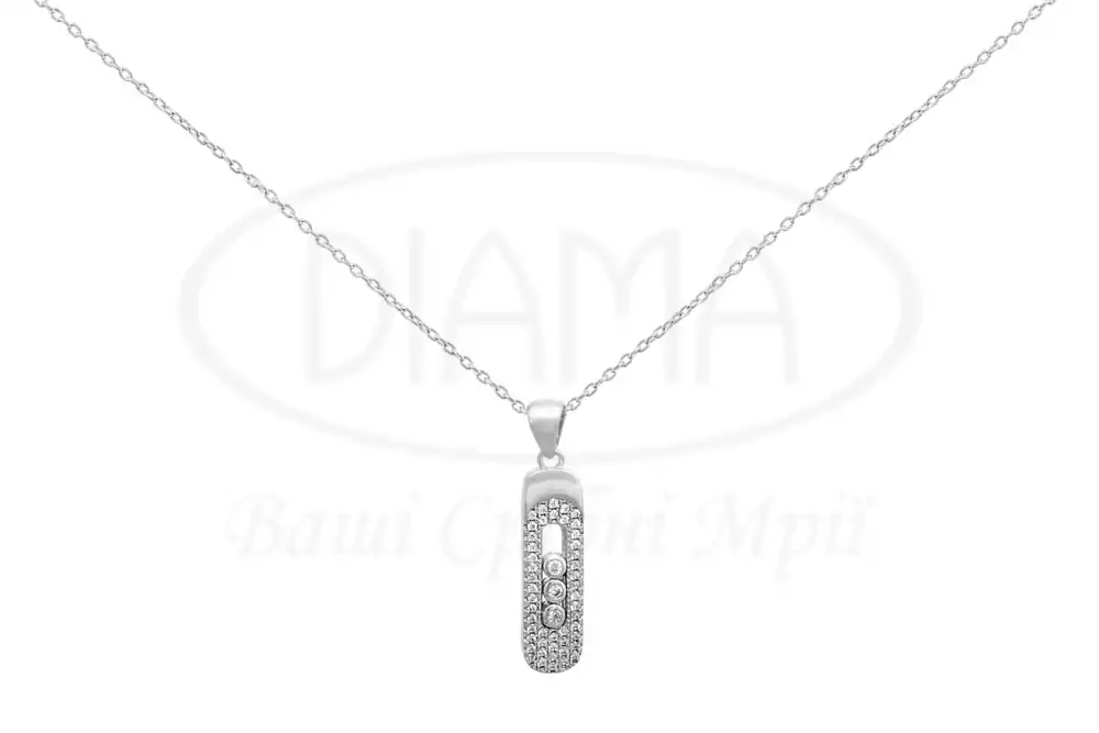 Кольє срібне з цирконом фото 1