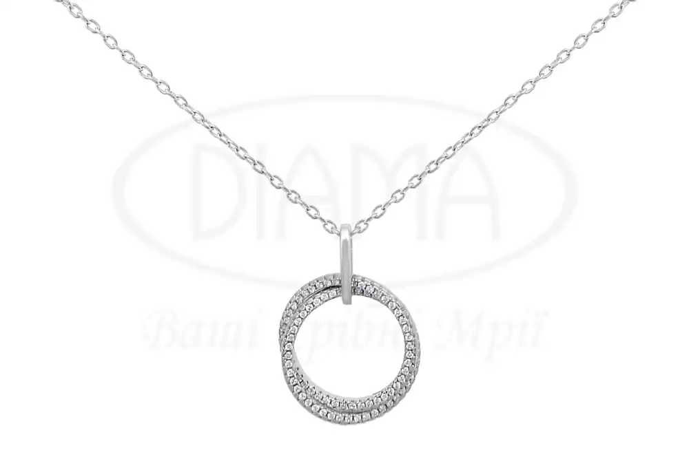 Кольє срібне з цирконом фото 1