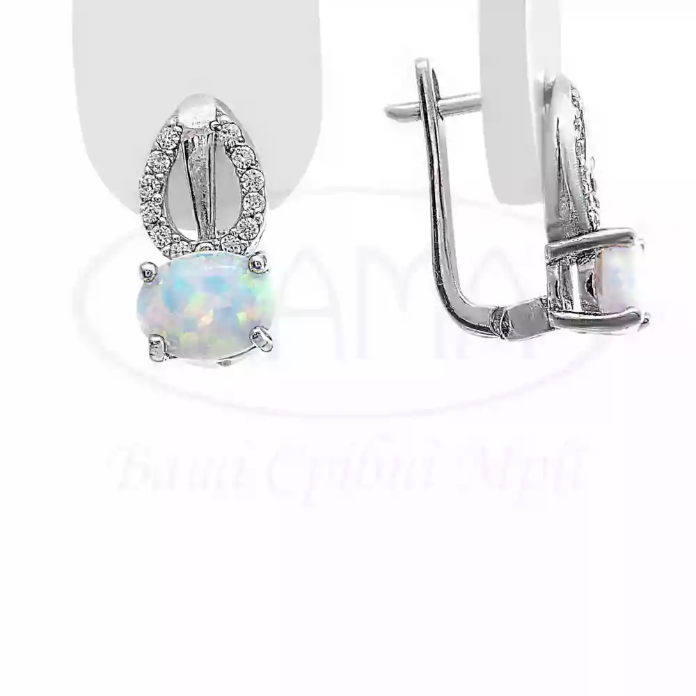 Сережки срібні з Опалом фото 1