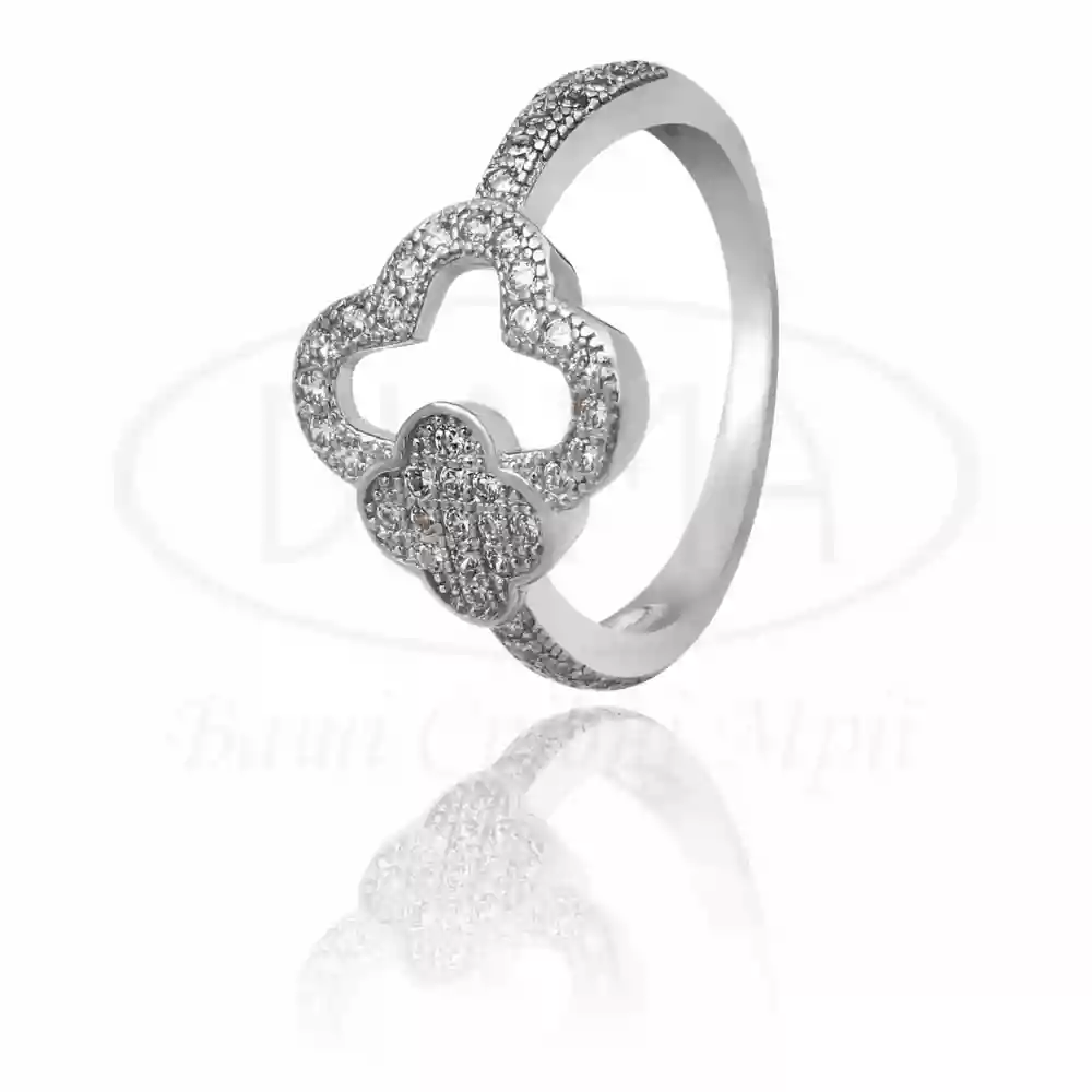 Каблучка срібна з цирконом фото 1