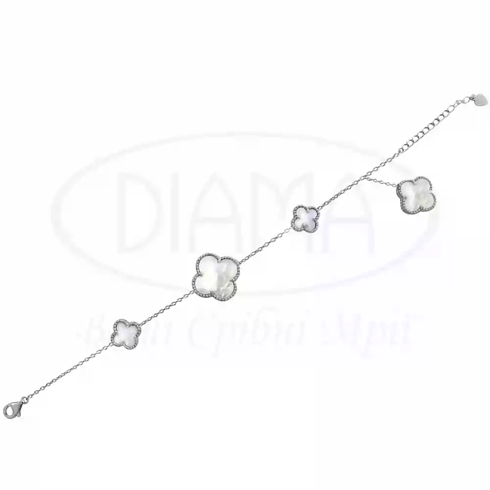 Браслет срібний з білим перламутром фото 1