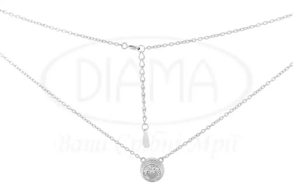 Кольє срібне з цирконом фото 1