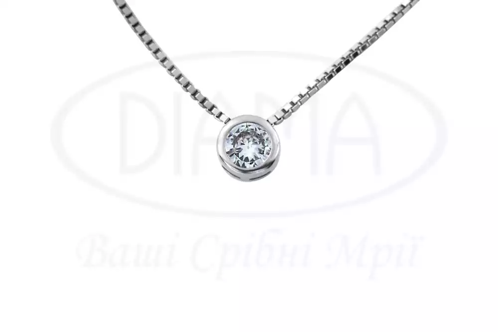 Кольє срібне з цирконом фото 1