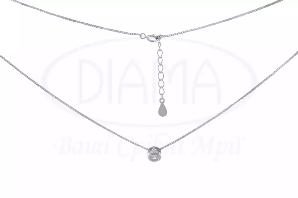 Кольє срібне з цирконом фото 2