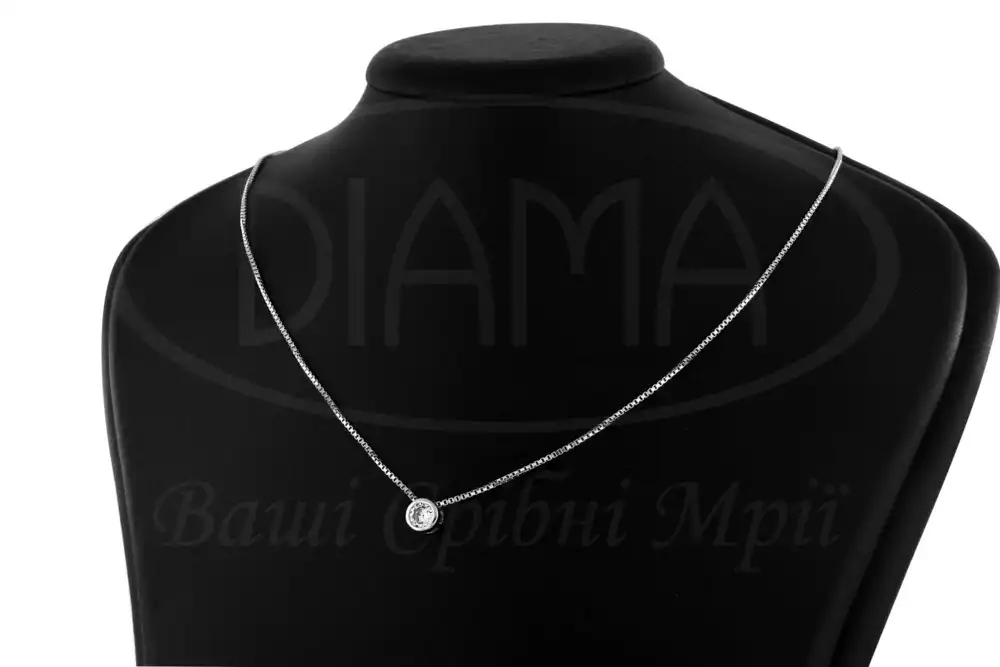 Кольє срібне з цирконом фото 3