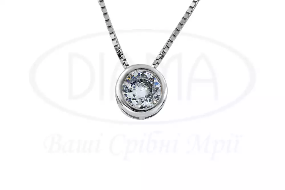 Кольє срібне з цирконом фото 1