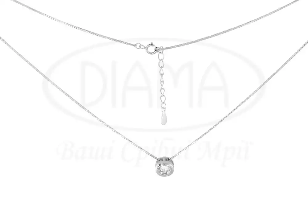 Кольє срібне з цирконом фото 2