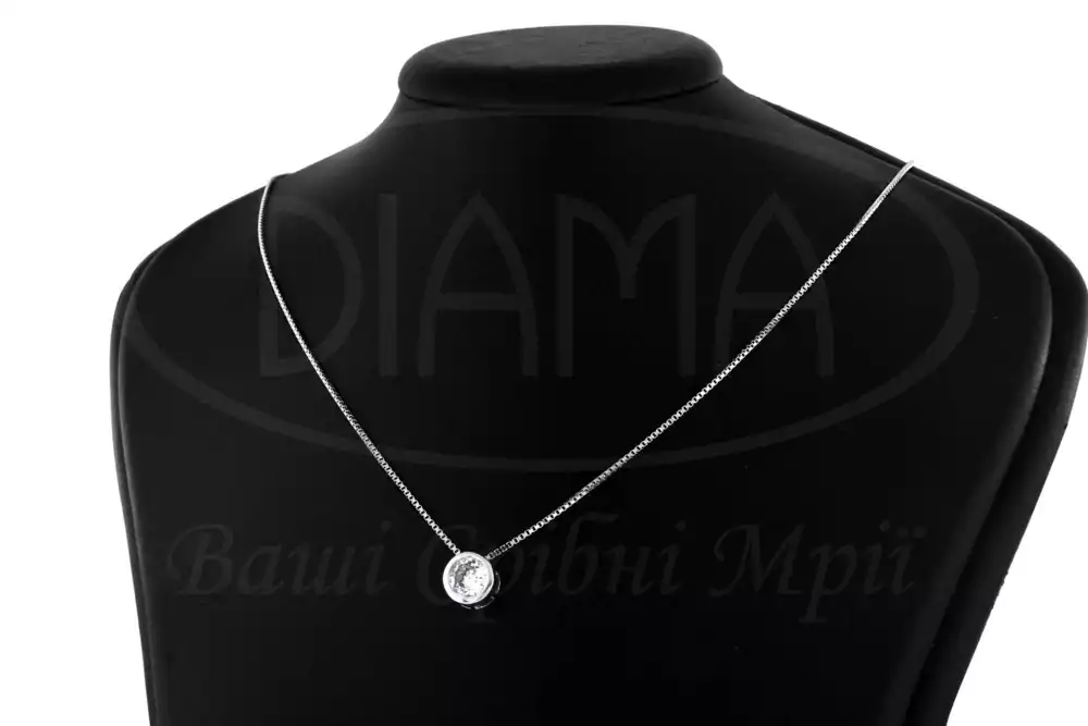 Срібне кольє з цирконом фото 2