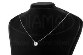 Срібне кольє з цирконом